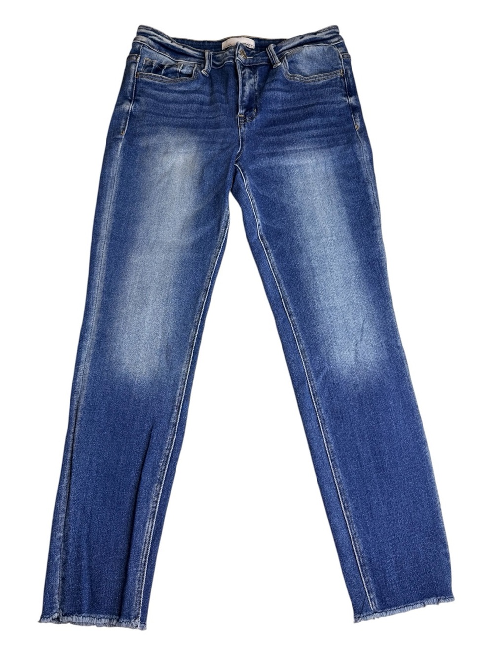 VERVET Los Angeles Jeans Size 29 High Rise Straight Leg Raw Hem Medium Wash